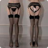 Đen - Set gồm Tất + Quần lót lọt khe tương ứng