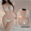 Trắng - Set bao gồm: Áo lót + Quần lọt khe